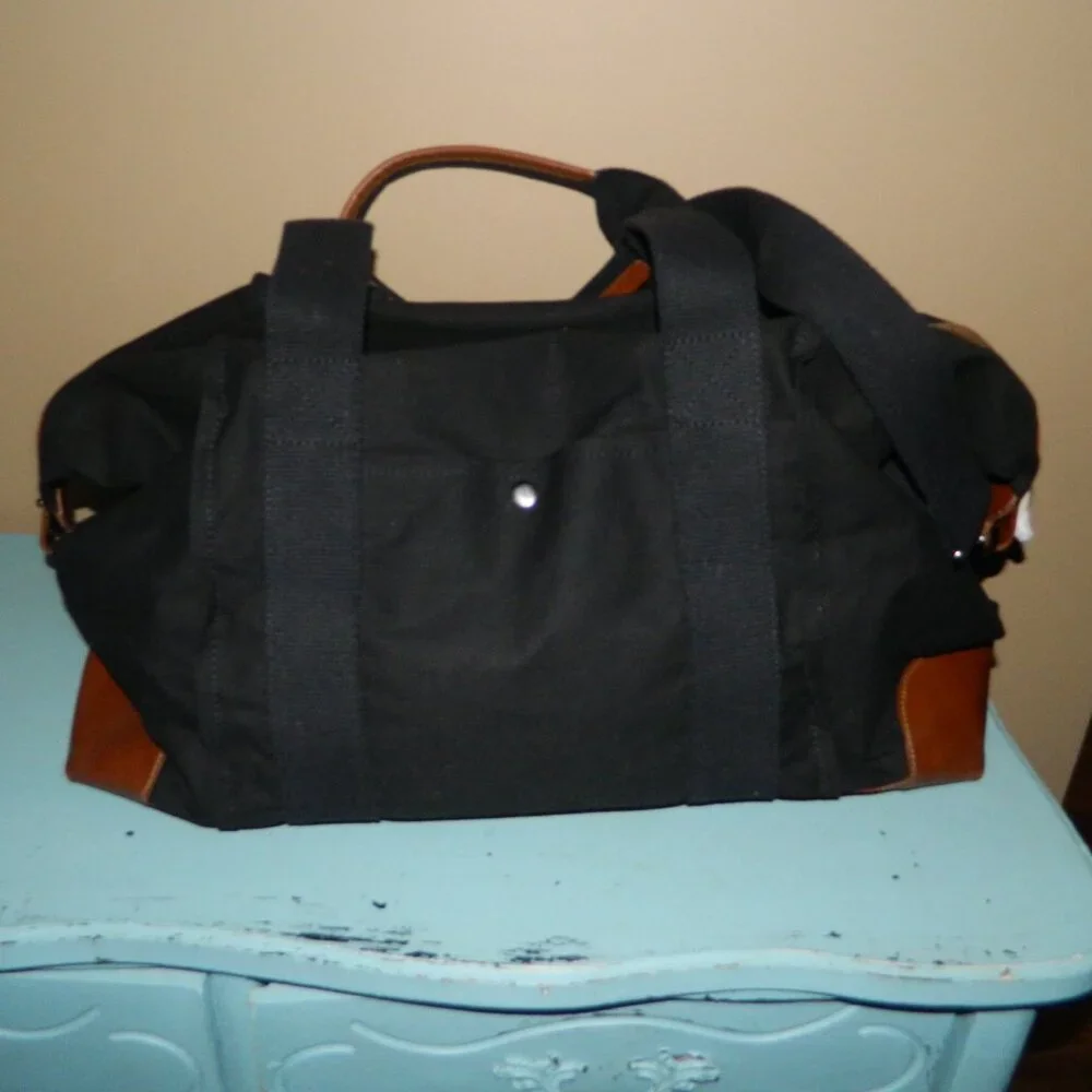 Mark & Graham Canvas and Leather Weekender Black